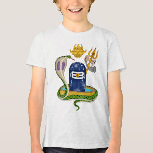 En Tri-matière Sacré Shivlingam – T-Shirt Spirituel Divin Mahadev