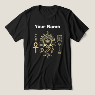 En Tri-matière Sacred Symbols of Egypt Ankh Eye of Horus T-Shirt
