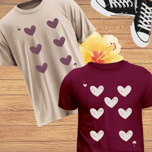 En Tri-matière Saint-Valentin 6 & 7 Meme T-shirt Coordonné pour F