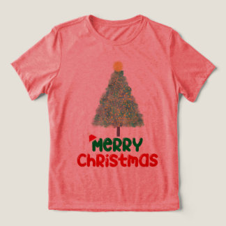 En Tri-matière Sapin de Noël scintillant "Joyeux Noël" T-shirt po