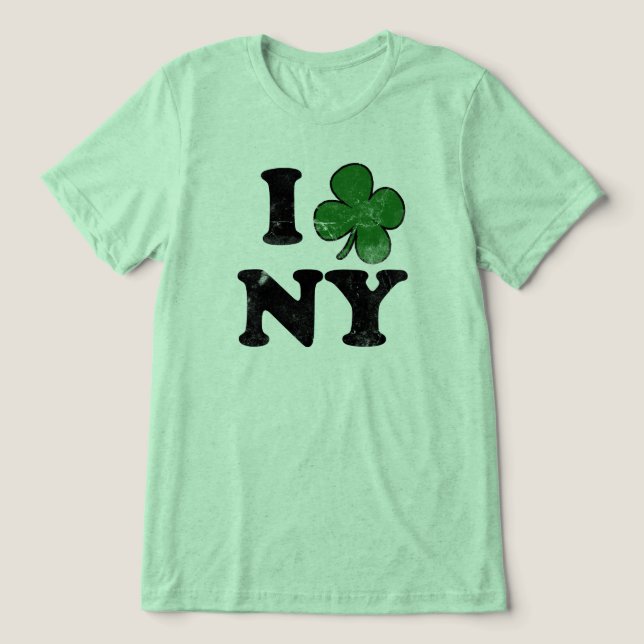 En Tri-matière Shamrock NY, Funny St. Patricks Day T-shirt (Design Recto)