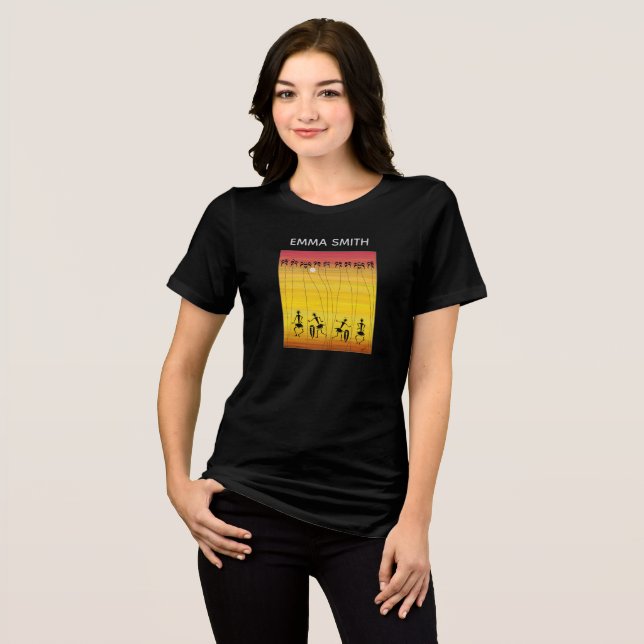 En Tri-matière Silhouette Sunset Célébration Danseurs T-Shirt (Recto plein)