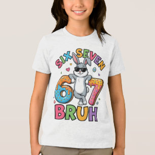 En Tri-matière Six Seven 67 Bruh Lapin de Pâques T-Shirt Drôle