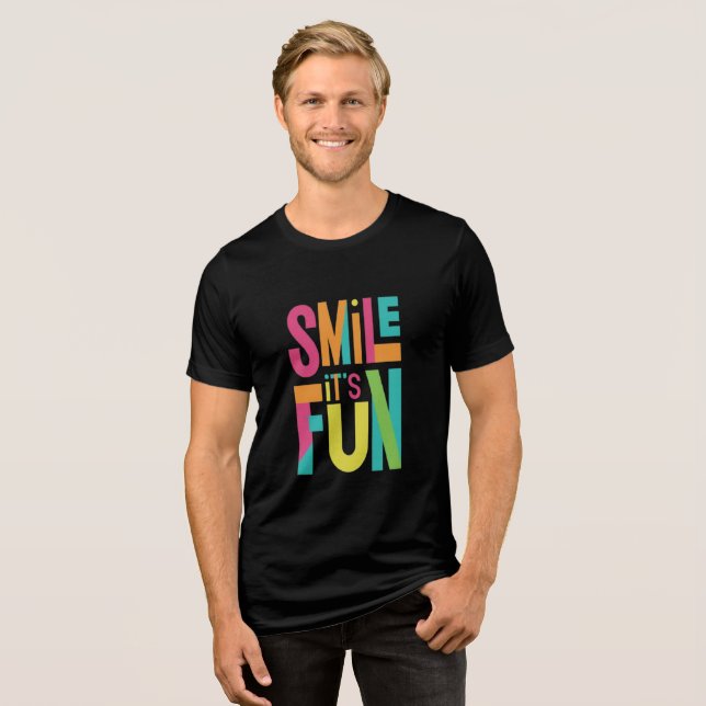 En Tri-matière Smile It's Fun" Neon T-Shirt (Recto plein)