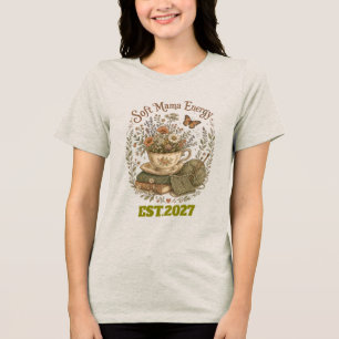 En Tri-matière Soft Mama Energy Floral Cottagecore Mom T-Shirt   