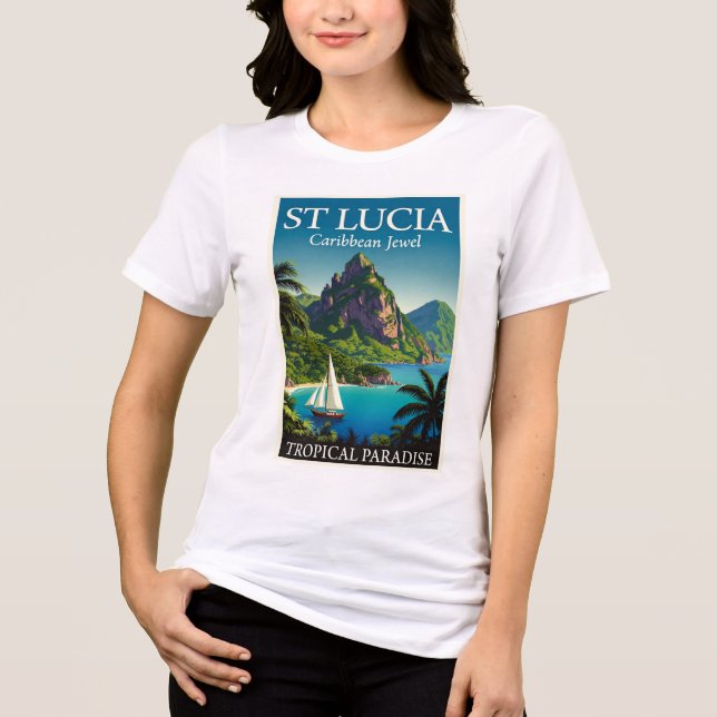 En Tri-matière St Lucia Caribbean Jewel  T-Shirt (Recto)