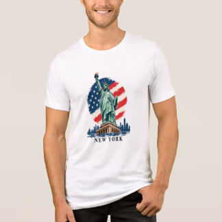 En Tri-matière Statue de la Liberté Drapeau USA Vintage T-Shirt N
