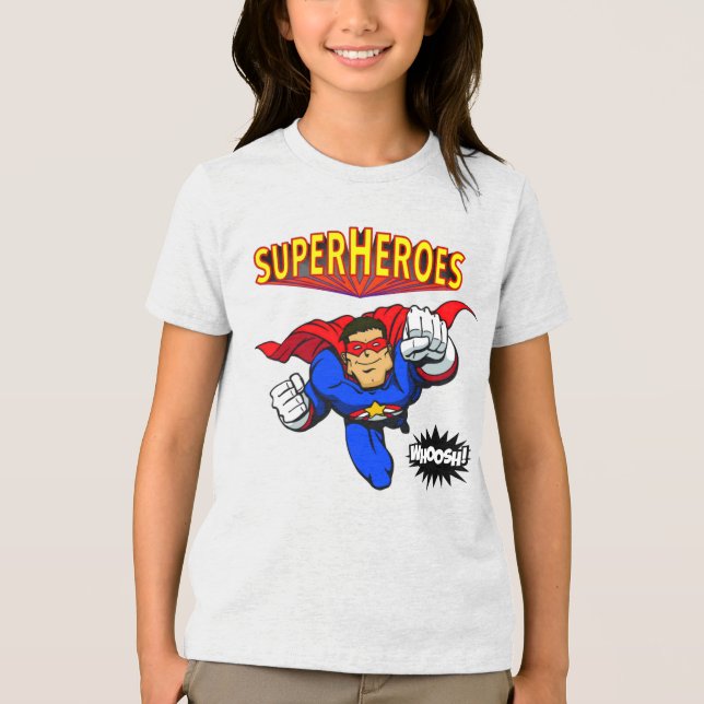 En Tri-matière SUPERHÉROS DE L'ENFANT ! T-shirt (Recto)