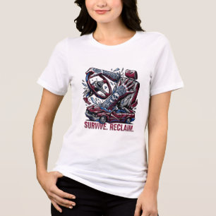 En Tri-matière Survivre Reprendre T-Shirt Graphique Épave de Voit