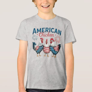 En Tri-matière T-Shirt 4 juillet poulet patriotique américain-629