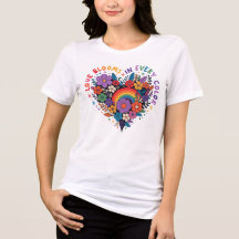 T-shirt à cœur floral vibrant Love in Color Positi