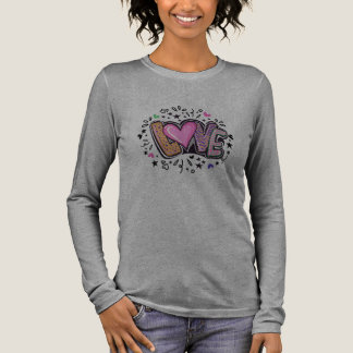 En Tri-matière T-Shirt à découpe de texte d'amour moderne funky r