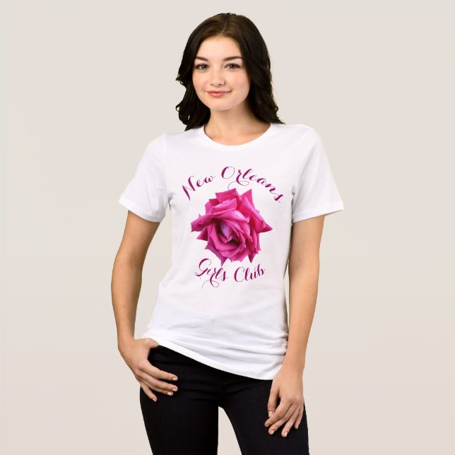 En Tri-matière T-shirt à fleurs rose rose chaud personnalisable (Recto plein)