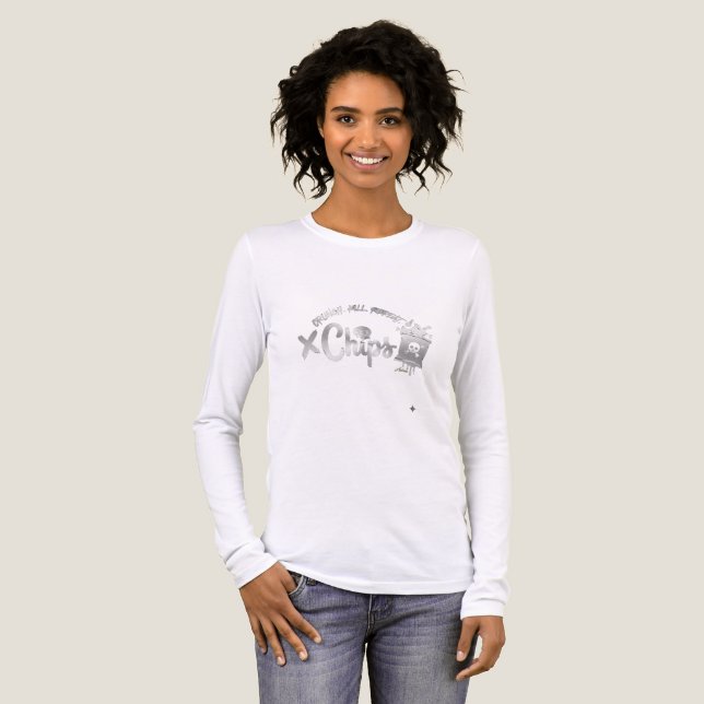 En Tri-matière T-Shirt à manches longues blanc Crunch Roll Repeat (Recto complet)