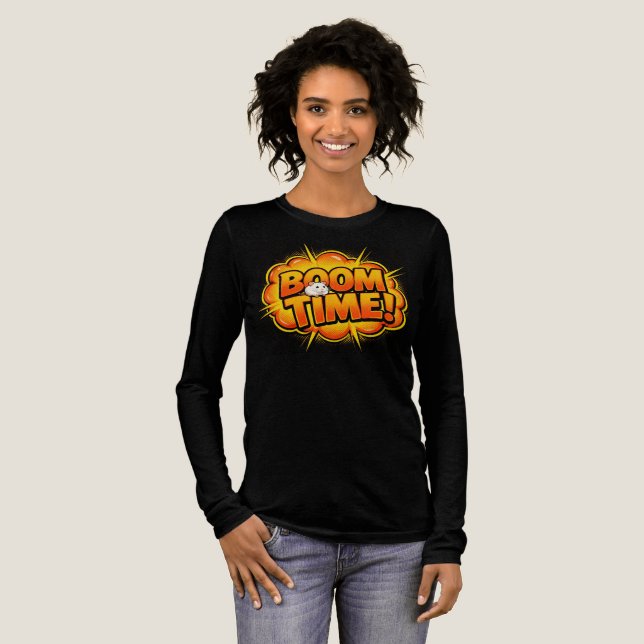 En Tri-matière T-Shirt à manches longues Boom Time Comic Pop Art (Recto complet)