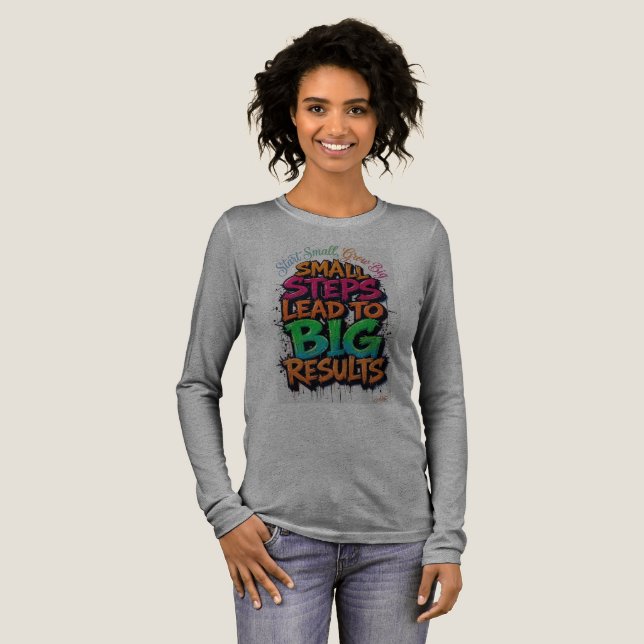 En Tri-matière T-Shirt à manches longues « Les petits pas mènent  (Recto complet)