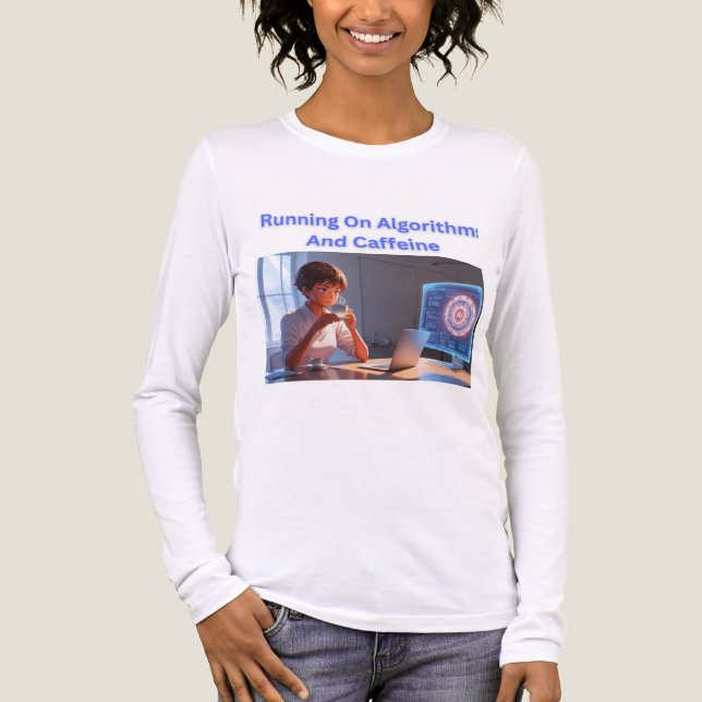 En Tri-matière T-shirt à manches longues pour femmes. (Recto)