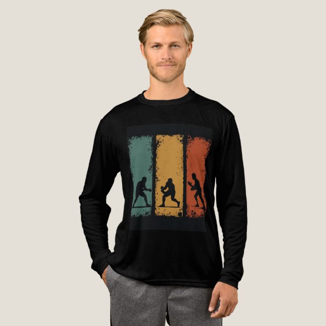 En Tri-matière T-Shirt à manches longues silhouette de karaté cla (Recto complet)