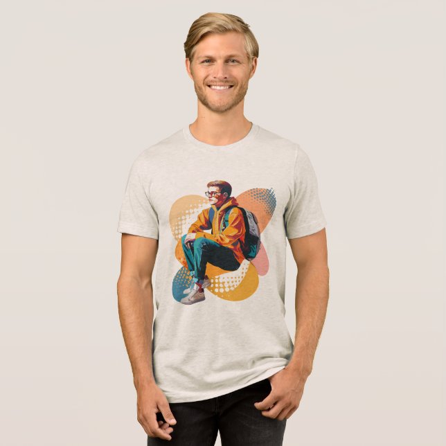 En Tri-matière T-shirt à trois mélanges (Recto plein)