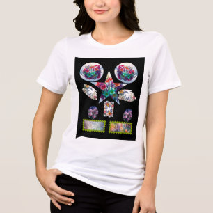 En Tri-matière T-shirt à trois mélanges pour femmes Floral Bella+