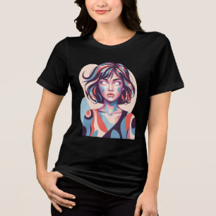 En Tri-matière T-shirt Abstrait Elegance
