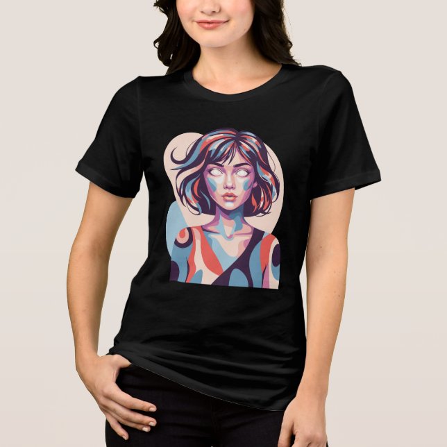 En Tri-matière T-shirt Abstrait Elegance (Recto)