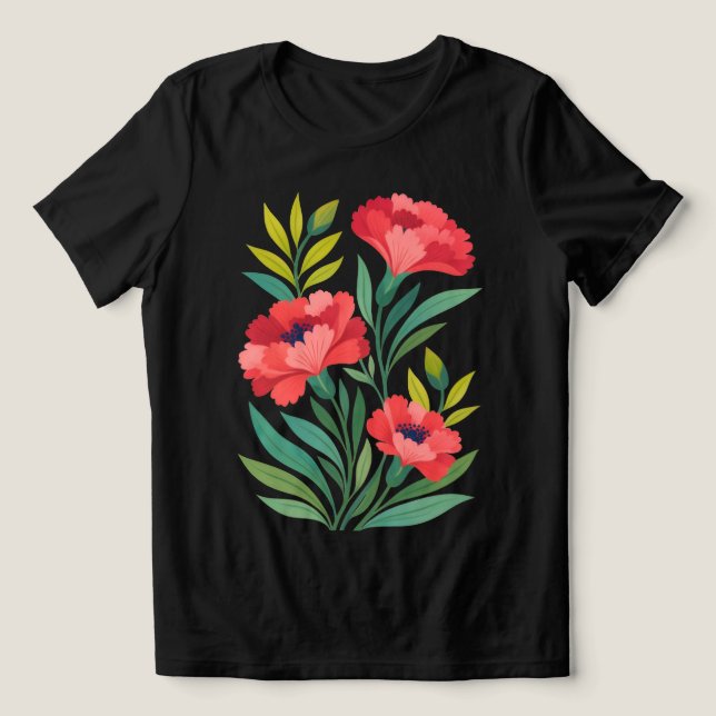 En Tri-matière T-shirt abstrait fleuri pour femmes Ruby Garden (Design Recto)