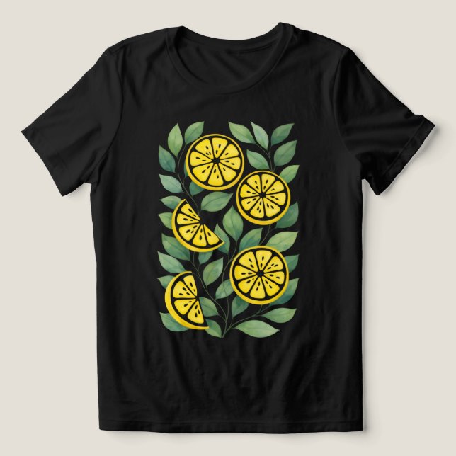 En Tri-matière T-Shirt abstrait pour femmes Citron doré (Design Recto)