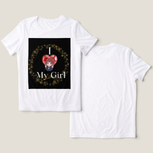 En Tri-matière T-shirt Anime Mignon J'aime Ma Fille Cœur Étincell