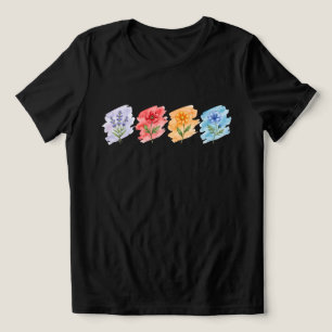 En Tri-matière T-Shirt Aquarelle Fleur Sauvage