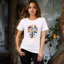 T-shirt Arbre Abstrait Coloré | Nature Artistique