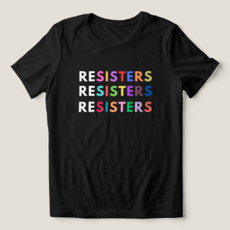 En Tri-matière T-shirt arc-en-ciel anti-autoritaire RESISTERS
