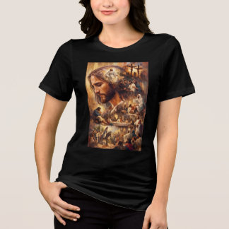 En Tri-matière T-Shirt Art Jésus-Christ | Inspirational Chrétien