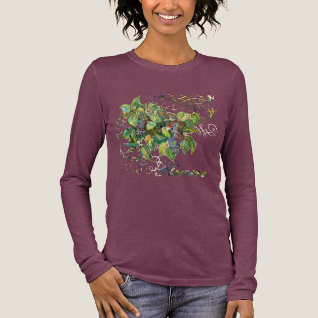 En Tri-matière T-shirt aux fleurs lilas (Recto)