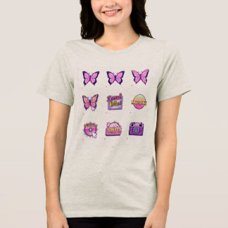 En Tri-matière T-shirt avec des designs de fille mignonne