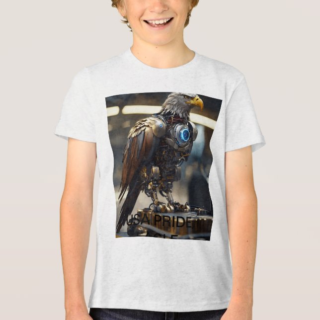 En Tri-matière T-shirt avec l'aigle Robert (Recto)