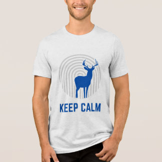En Tri-matière T-shirt avec le Motif du Cerf et message de calme