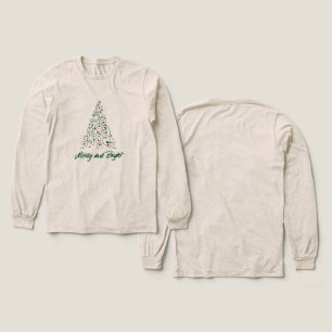 En Tri-matière T-shirt avec sapin de Noël Merry & Bright