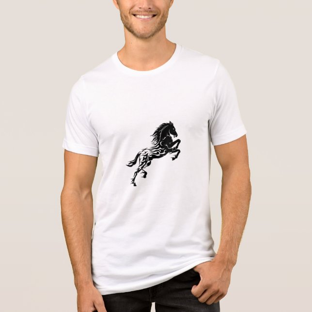 En Tri-matière T-shirt avec un design hippique distinctifT-shirt (Recto)