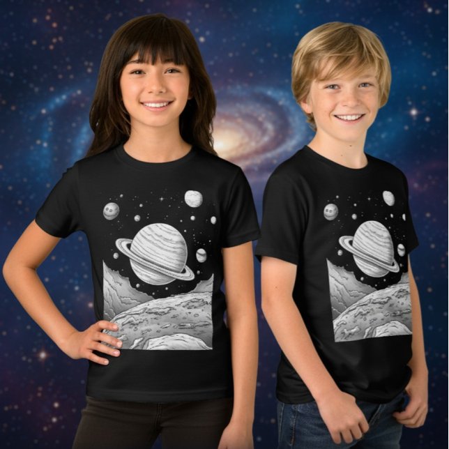 En Tri-matière T-shirt aventure spatiale pour enfants (Créateur téléchargé)