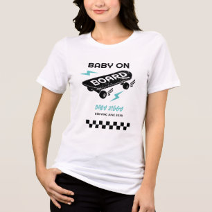 En Tri-matière T-shirt bébé à bord Patinage Grossesse