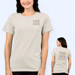 En Tri-matière T-shirt Beige féminin Premium Logo d'entreprise pe