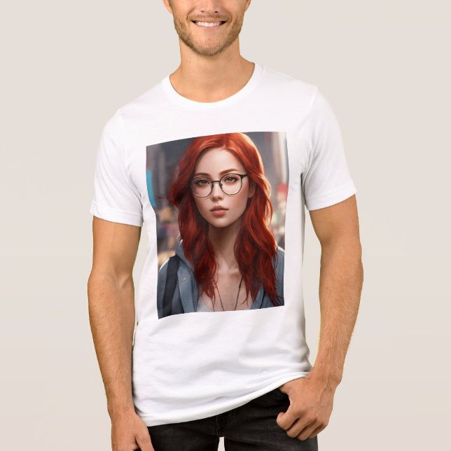 En Tri-matière T-shirt Bella+Canvas, blanc, L adulte (Recto)