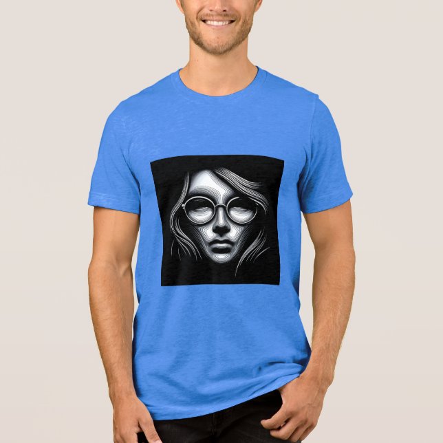 En Tri-matière T-shirt Bella+Canvas, noir solide trible (Recto)