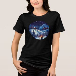 En Tri-matière T-shirt Bella+Canvas pour femmes, Blac solide