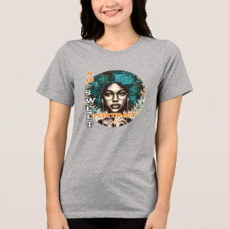 En Tri-matière T-shirt Bella+Canvas pour femmes, Blac solide