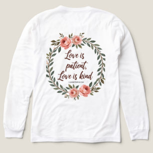 En Tri-matière T-shirt biblique "L'amour est patient, l'amour est