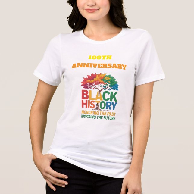 En Tri-matière T-Shirt Black History Month 100 Years (Recto)