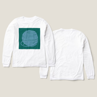 En Tri-matière T-shirt blanc à manches longues "Balle de laine"