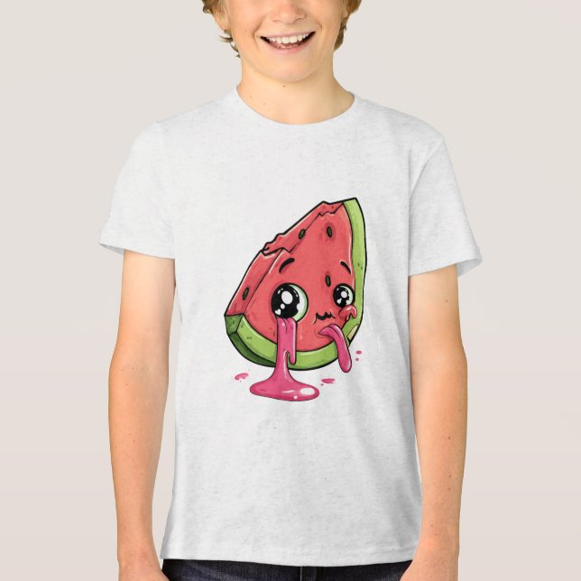 En Tri-matière T-shirt blanc avec graphique de tranche de fruit m (Recto)